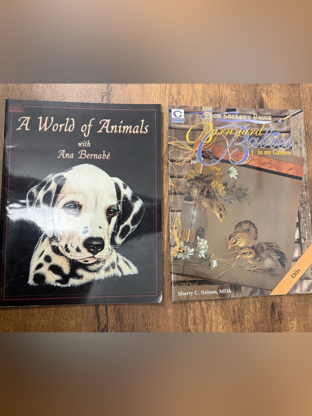 Lot of 2 Vintage Painting Books - A World of Animals & Barnyard Babies